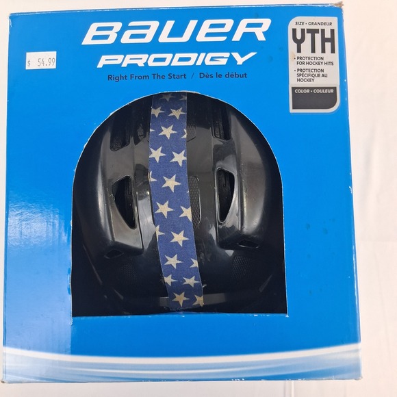 CCM FL40 S Hockey Helmet with Cage Black American Flag Decal Youth - Picture 12 of 16